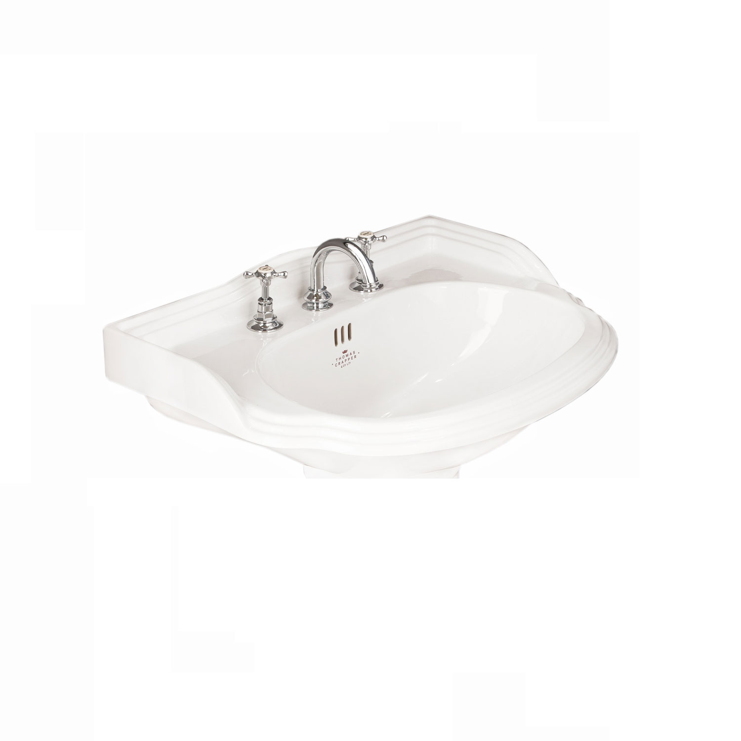 TCMBRO403WH Marlborough Round Basin с тремя летками Thomas Crapper 
