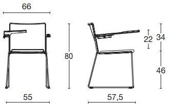 Diemme Сани стул для конференций из полипропилена с откидной крышкой Slim sun-id-1410614 - Вид №6