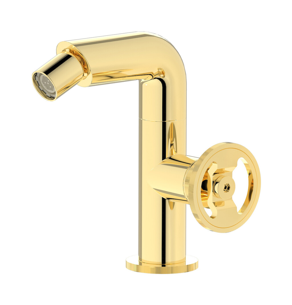 Смеситель для биде на 1 отверстие в комплекте с донным клапаном. WE ARE IB b1220ii Pale Gold Bold