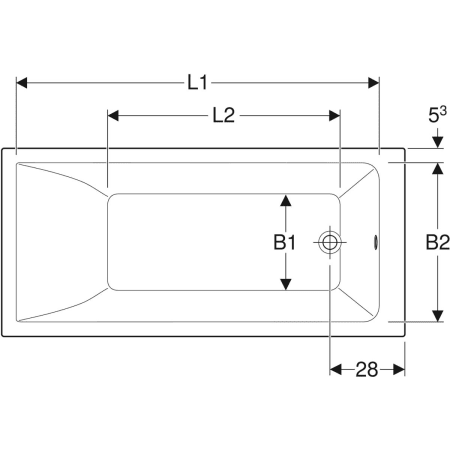 554.302.01.1 Прямоугольная ванна Geberit Renova Plan Geberit  - Вид №2