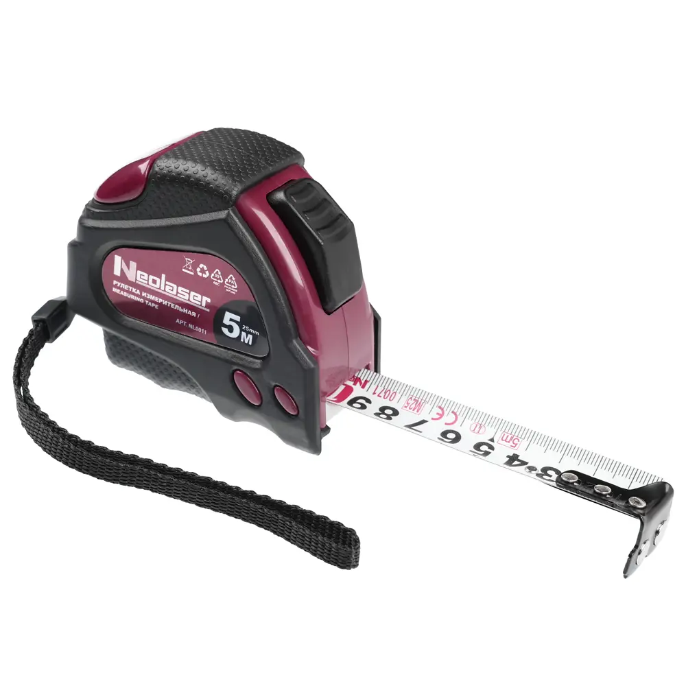Рулетка Neolaser NL0011 с автоблокировкой и крючком True-Zero 5м 89430807 STLM-1575030