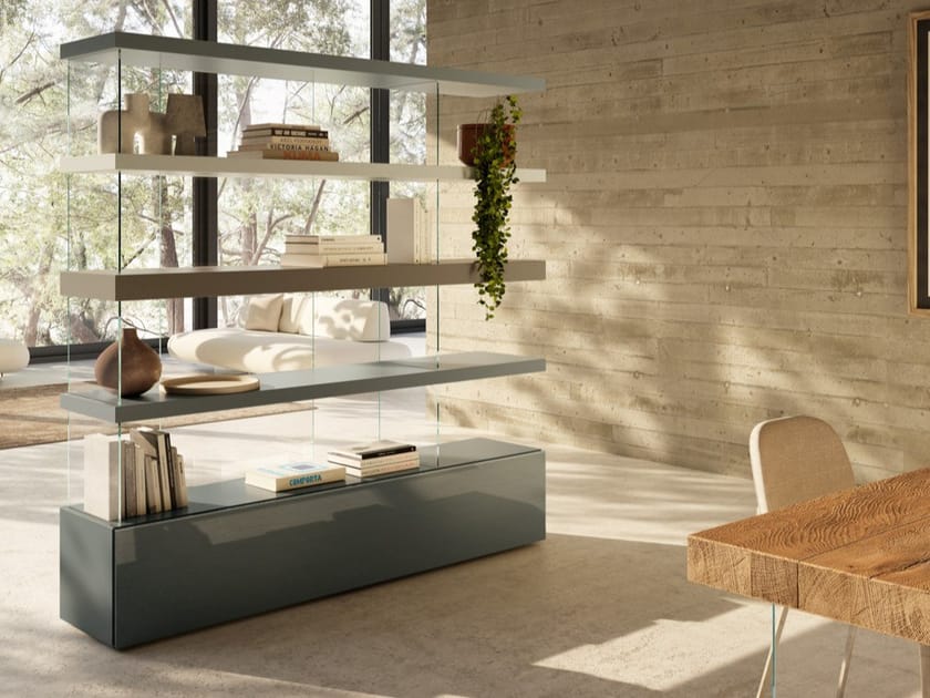 Стеклянный отдельно стоящий книжный шкаф Lago Air ARCH-00114528