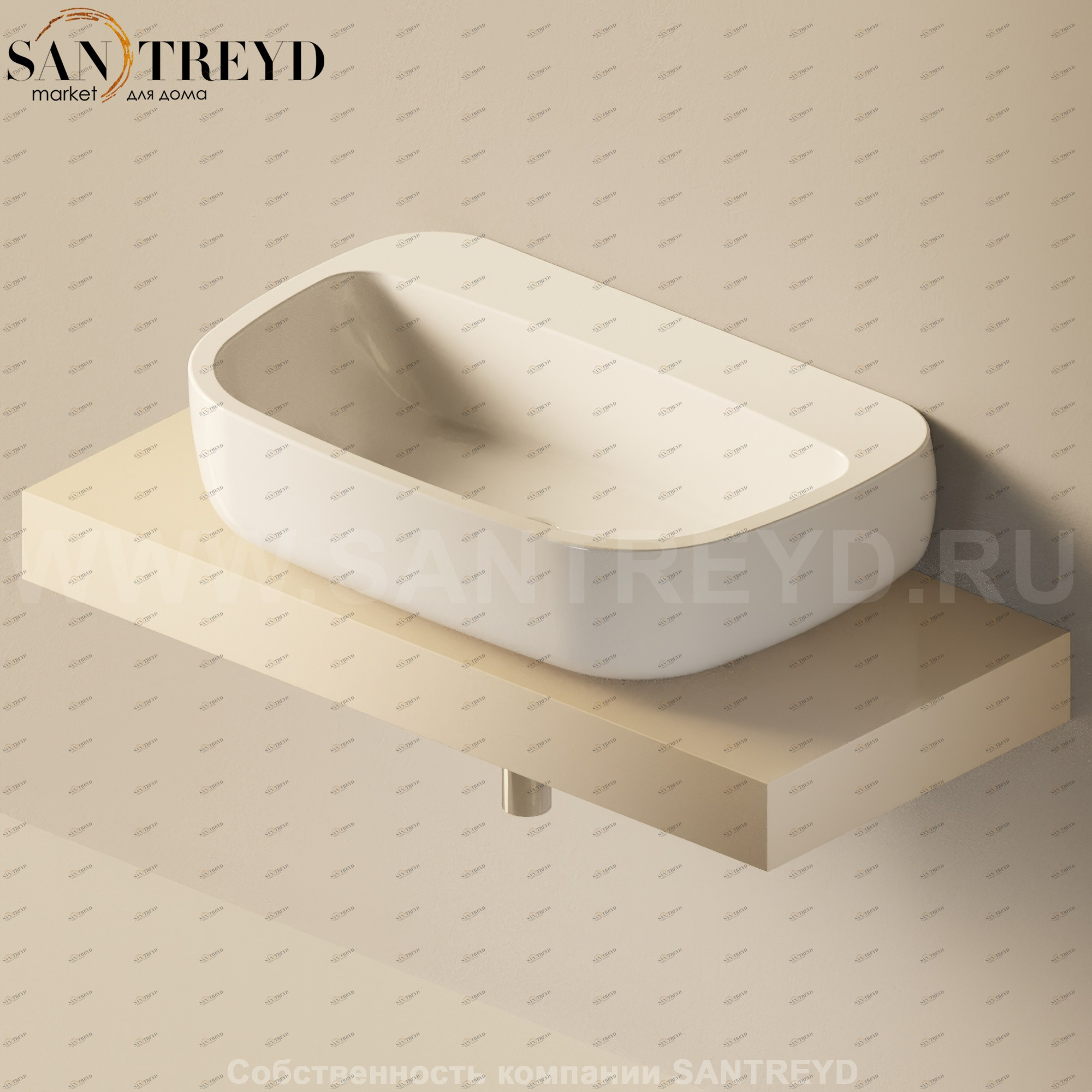 Flaminia FORTY6 Столешница от 100 до 250 см бежевая F6MN74.1015 Ceramica Flaminia F6MN741015