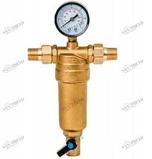 Гейзер Бастион 1/2 7508165201 для горячей воды с манометром 32677