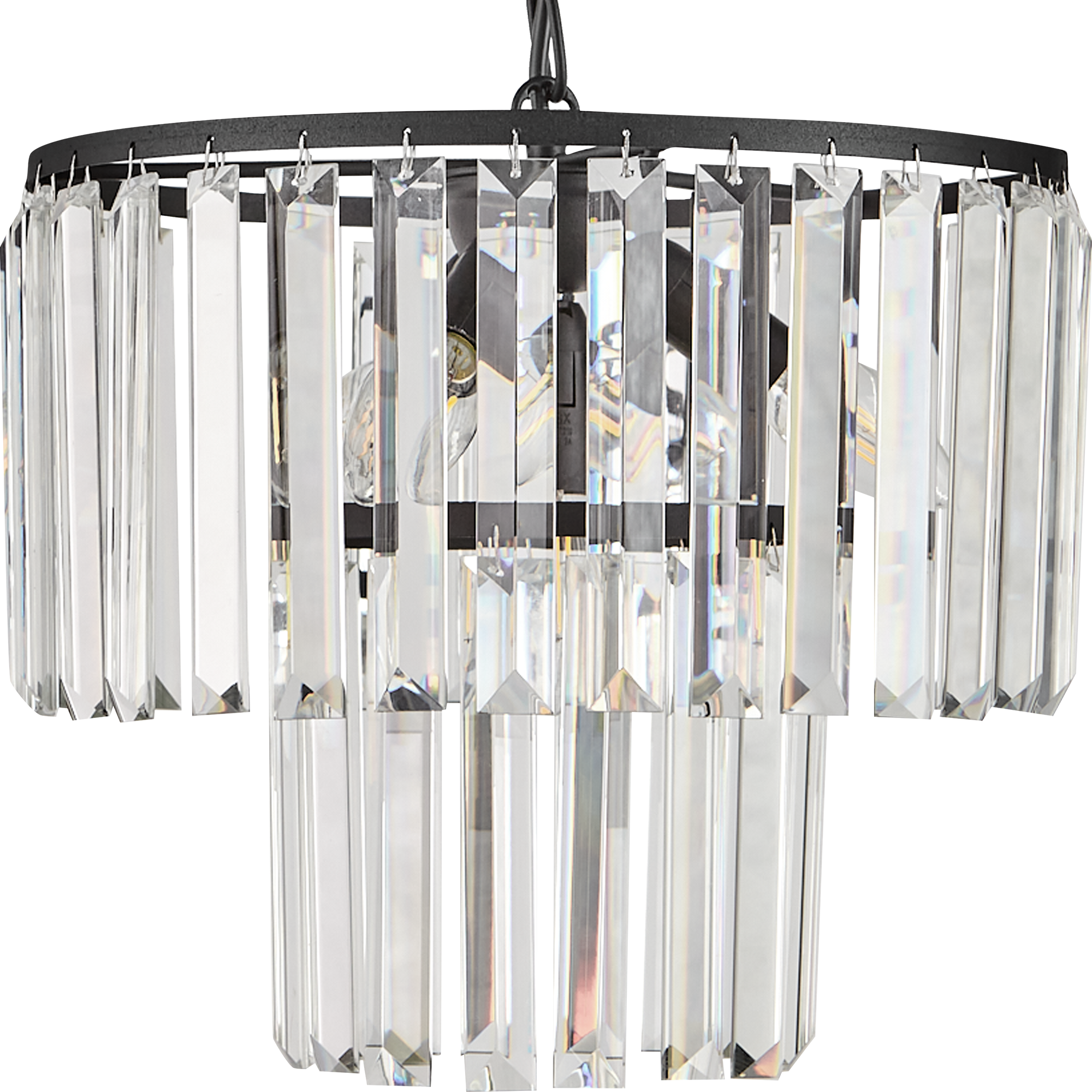 Vitaluce Эльза Дарк - хрустальная подвесная люстра на 4 лампы с черным матовым основанием 89697132 STLM-0079815 - Вид №2