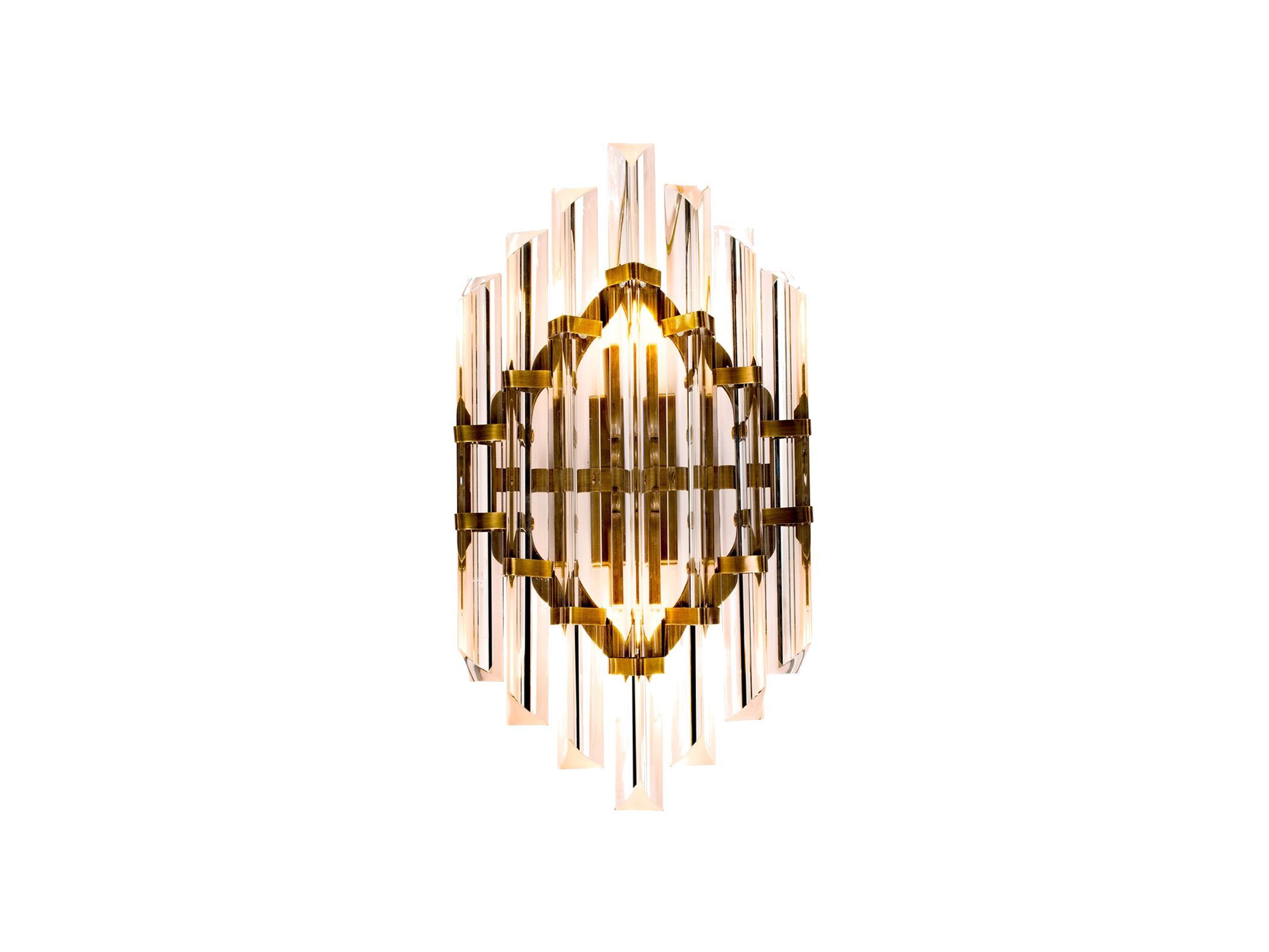 Светодиодный настенный светильник из латуни и стекла Lampex Italiana DIAMANTE ARCH-00135264