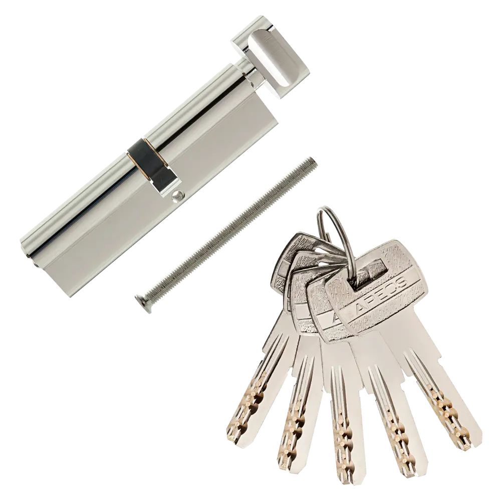 Цилиндр Apecs SM-110(50C/60)-C-NI, 50x60 мм, ключ/вертушка, цвет никель ЦИЛИНДР APECSSM-110(50C/60)-C-NI КЛ-ВЕРТ STLM-2098682 - Вид №1