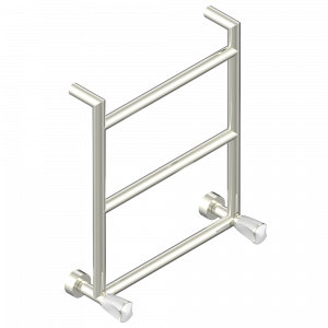 U2D-TWR3H2 Полотенцесушитель Современный круглый, 3 перекладины, 533 мм x 617 мм, водяной, с 2 декоративными крестовыми рукоятками Thg-paris Infini с белым фарфором Никель