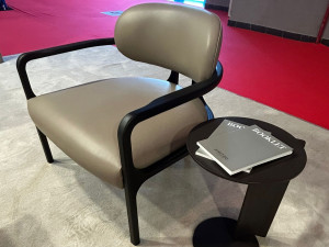 Кожаное кресло с подлокотниками