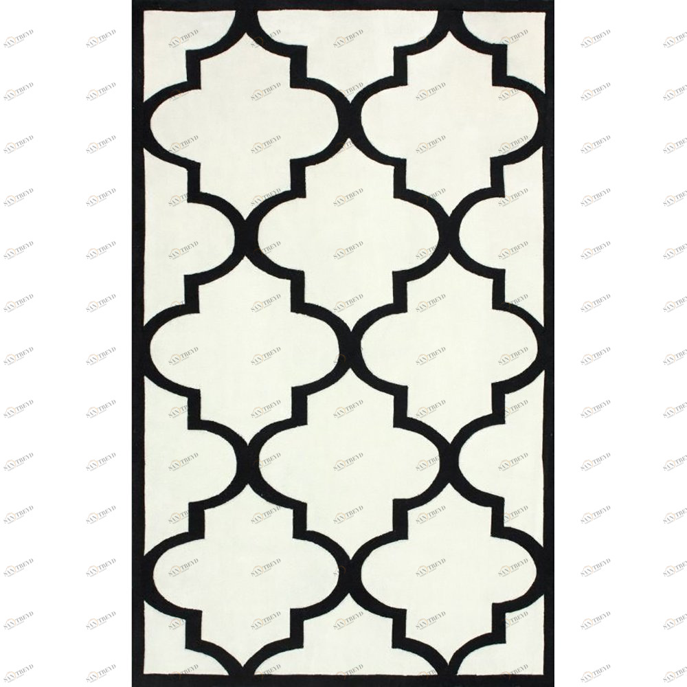 Ковер Trelli белый 120х180 DOLLY CAPRETS ДИЗАЙНЕРСКИЕ, ТРЕЛЬЯЖНЫЙ УЗОР 015107 Белый;чёрный 