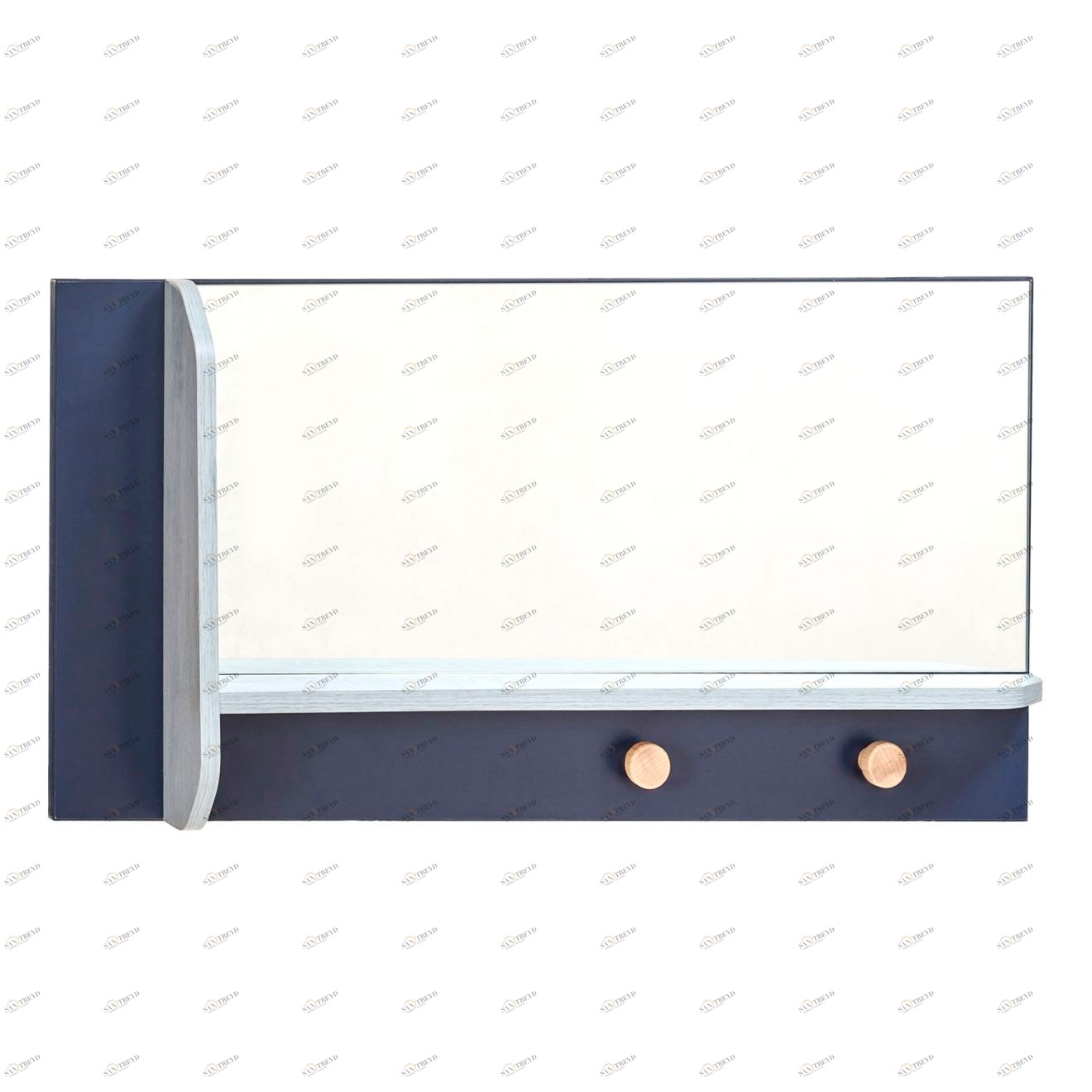 Зеркало прямоугольное с полкой и крючками Trio CILEK TRIO 00-3832400 Синий Santreyd