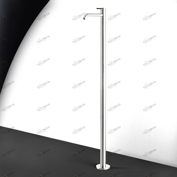 Смеситель для раковины сталь глянцевая с черной ручкой Toki Radomonte TKI7LCIL12