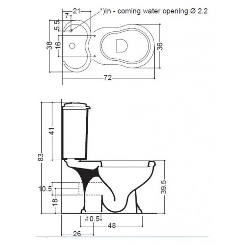 42593 Компакт унитаз с бачком Белый  Contea Италия Santreyd - Вид №6