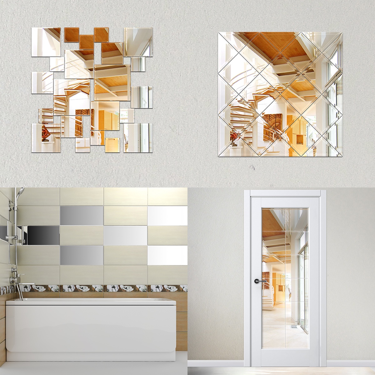 BY 1430 Зеркальная плитка с фацетом 5 mm - комплект 4 шт EVOFORM Refractive - Вид №1