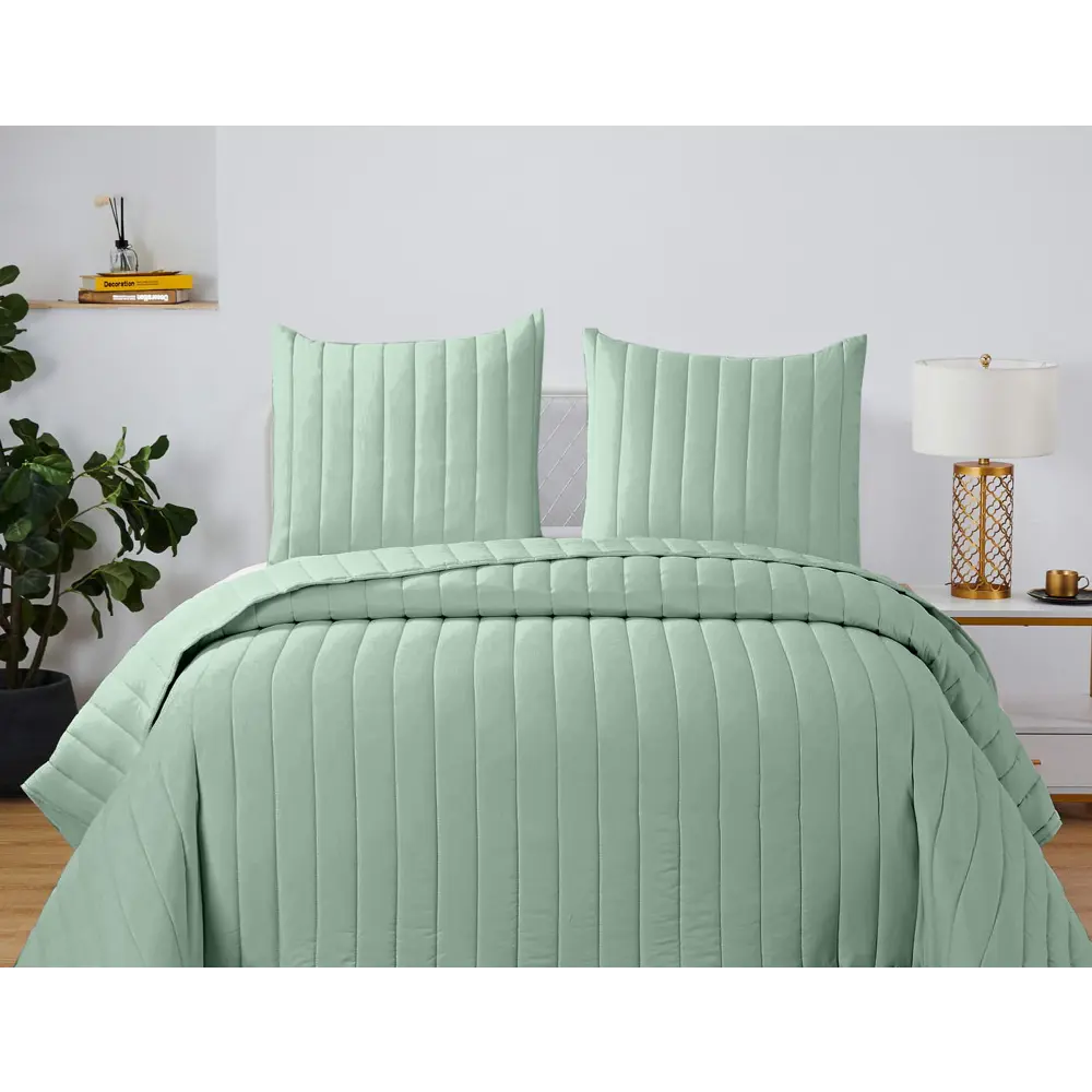 Santreyd Покрывало Анды - двустороннее стеганое зеленое 180x215 см 88024176 STLM-0076576 - Вид №4