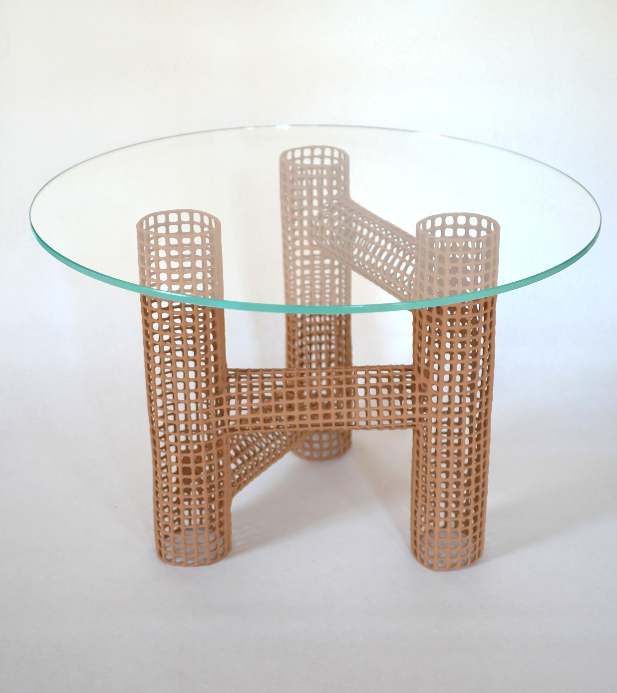 Низкий круглый стол из глины и стекла LO Contemporary Коралл ARCH-00095953 - Вид №2