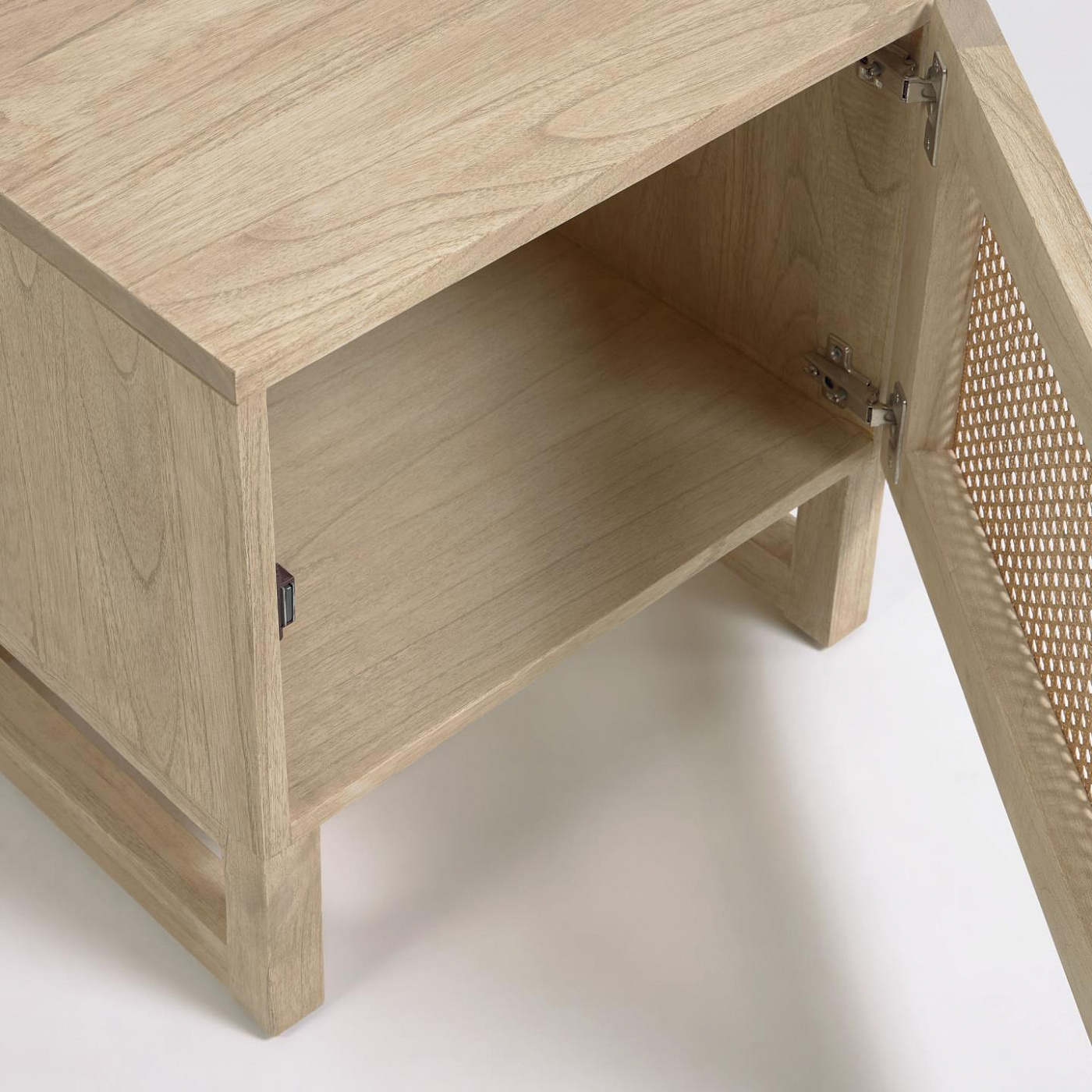 101658 Прикроватная тумбочка из массива минди и ротанга 50 x 50 cm La Forma Rexit  - Вид №1