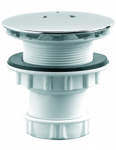 574800 000 00  Сифон для душевого поддона Д. 60 мм, металлическая крышка Д. 90 мм, выход вертикальный, хромированный Valentin Хром