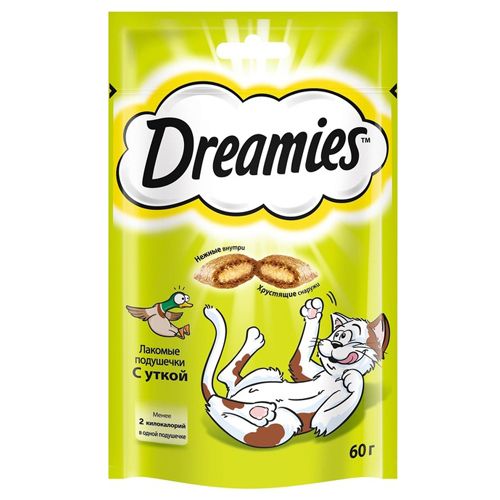 ПР0035315 Лакомство для кошек лакомые подушечки с уткой Dreamies 