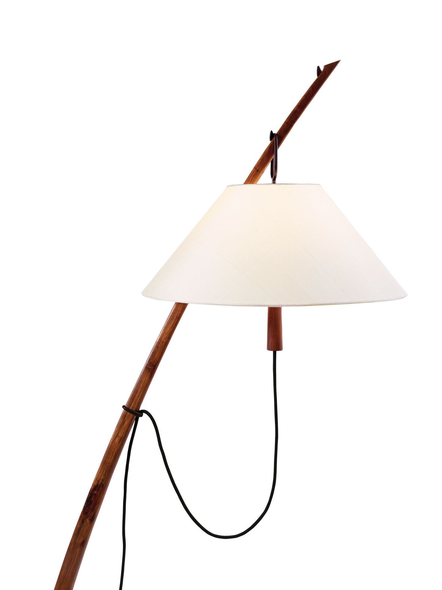 Деревянная и шелковая напольная лампа с регулируемой высотой Kalmar DORNSTAB ARCH-00038581 - Вид №4