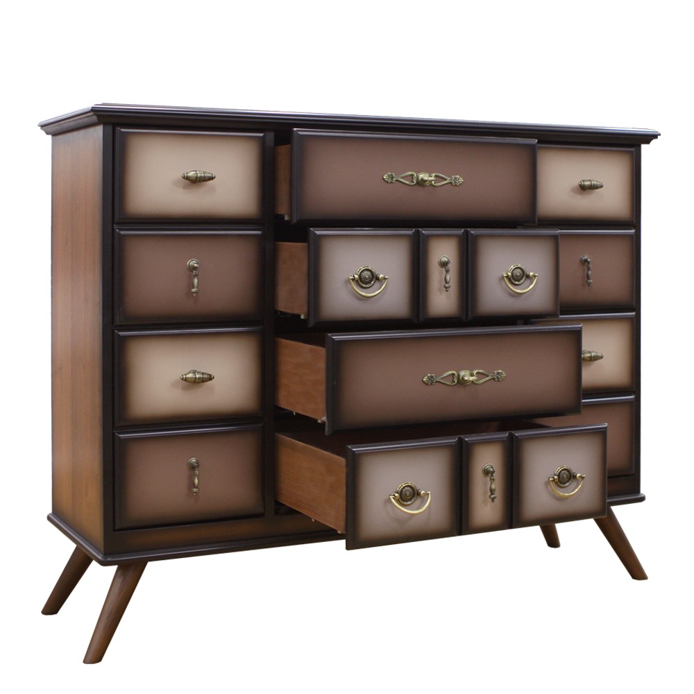 11535 Комод Пандора 2 Орех(Д), цвет фасада Шоколад BOGACHO 4627139509233 - Вид №2