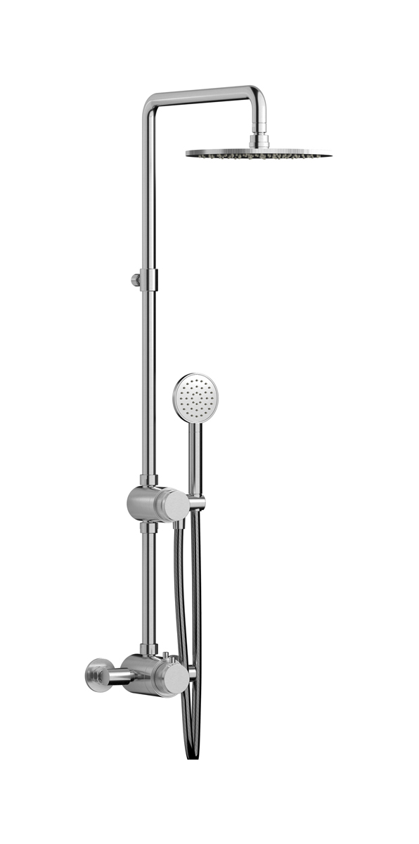 Душевая колонна с термостатом и душевым гарнитуром. WE ARE IB rx800ss Brushed Nickel Indoor Shower