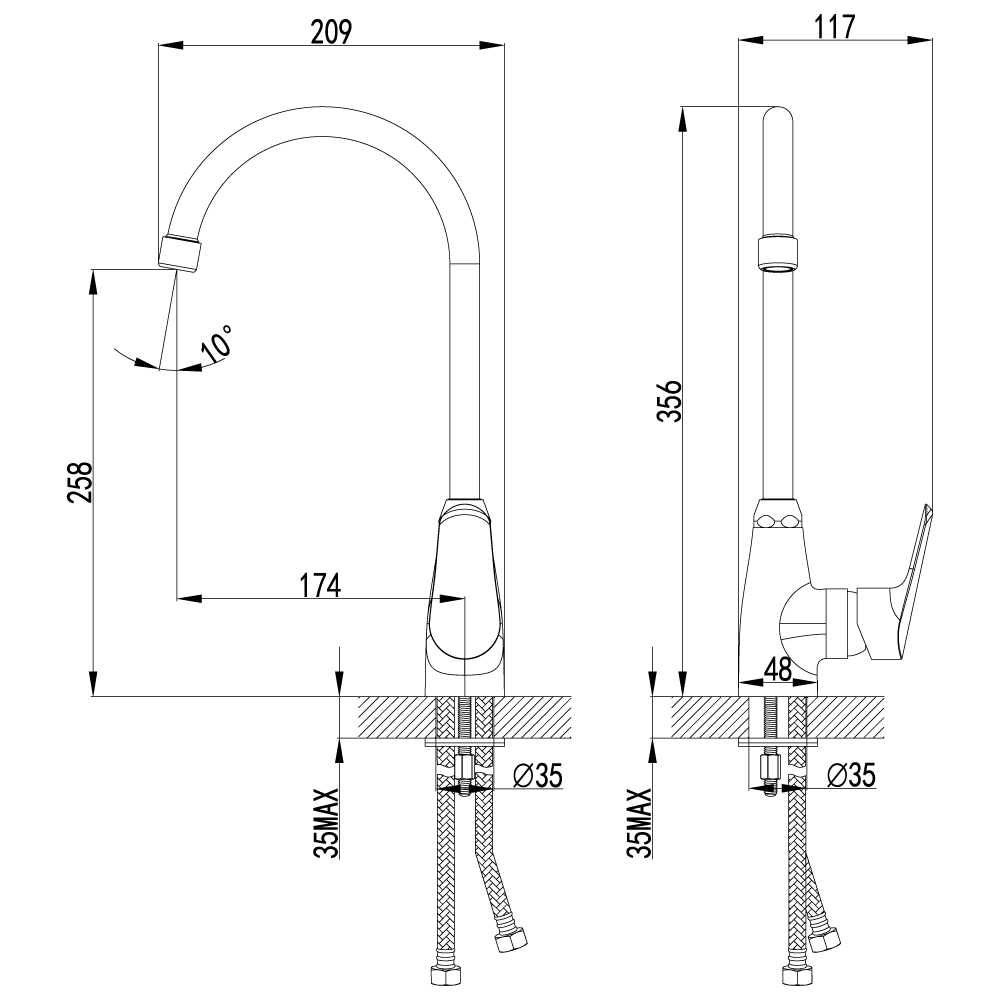 LM6555C Смеситель Partner для кухни LEMARK PARTNER  - Вид №1