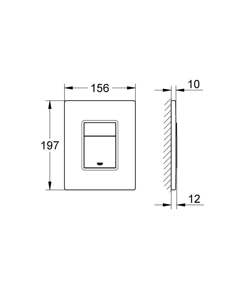 38859XG0 Панель смыва для унитаза Grohe Skate Cosmopolitan хром/черная графика - Вид №1