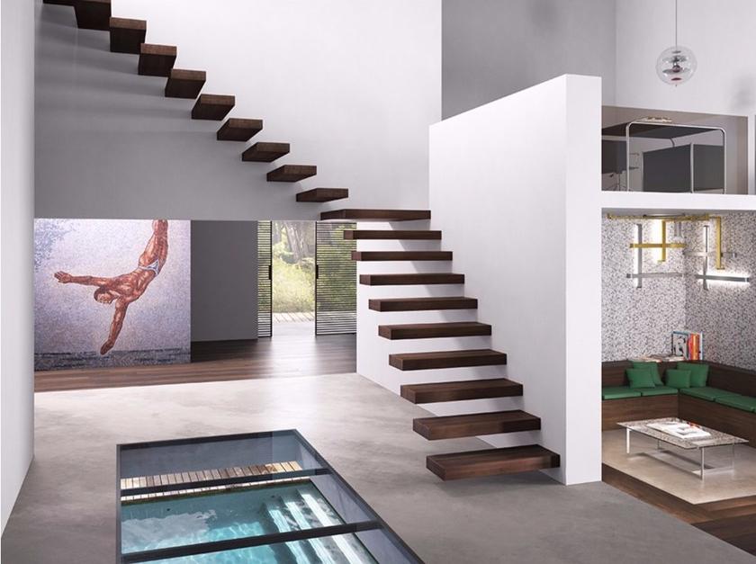 Fontanot П-образная консольная стальная лестница в комплекте sun-id-1437542 - Вид №1