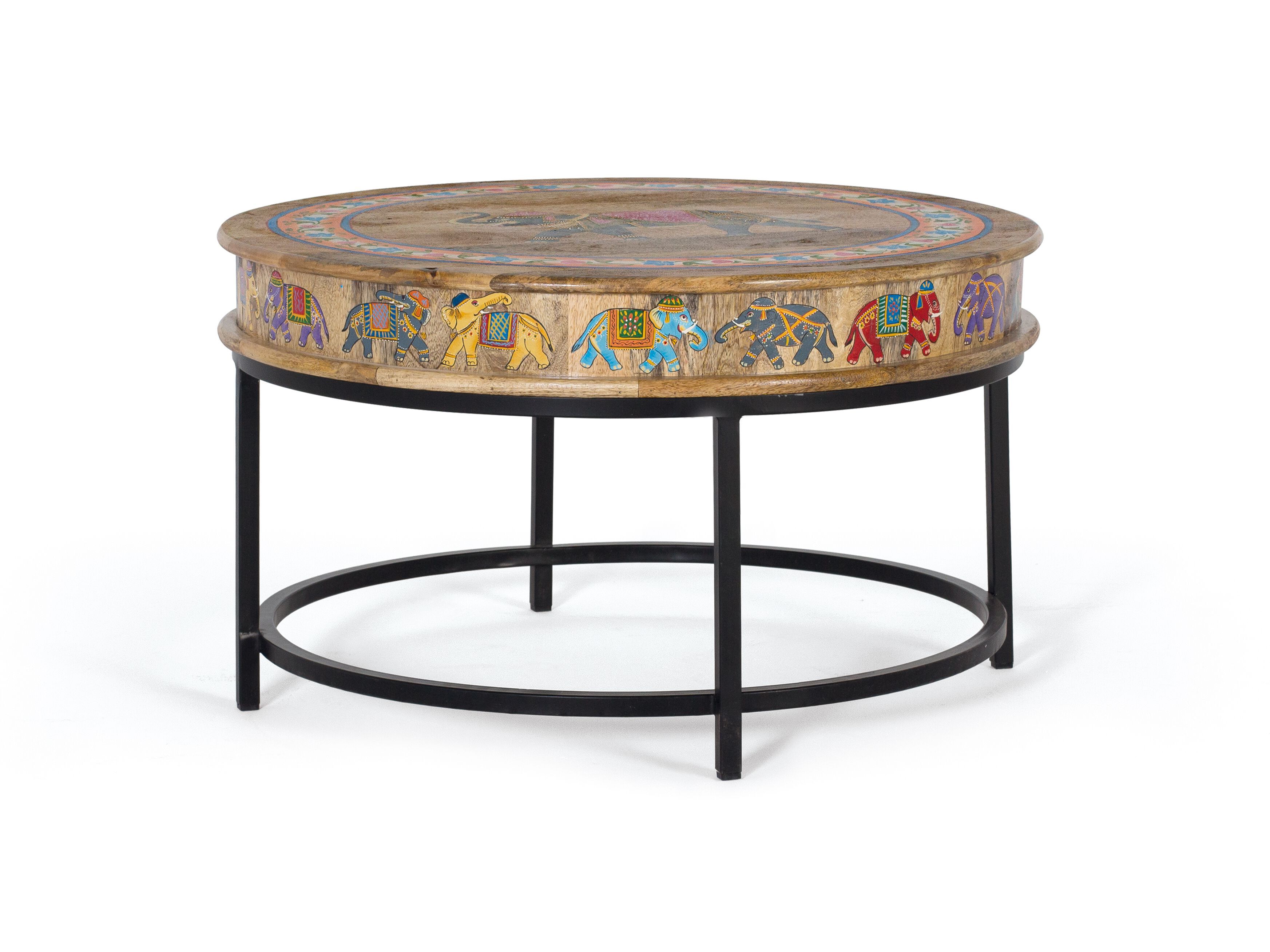 Круглый журнальный столик из манго Giner y Colomer 1451 ARCH-00031998