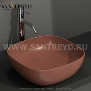 B6Q43MT Накладная раковина на столешницу  квадратная Ceramica Globo T-EDGE