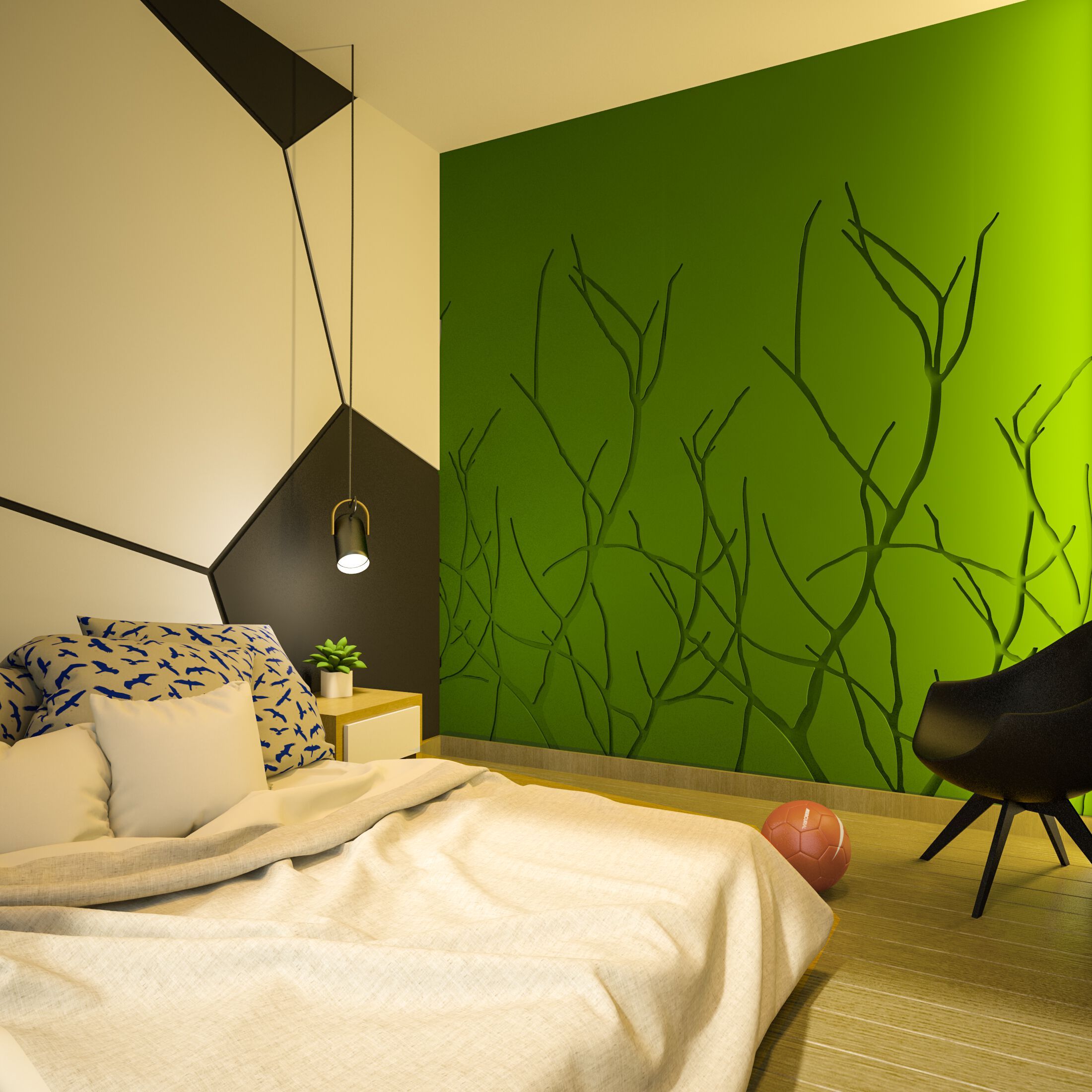 Трехмерная декоративная гипсовая панель WallDeco AUTUMN TREE ARCH-00008543 - Вид №1