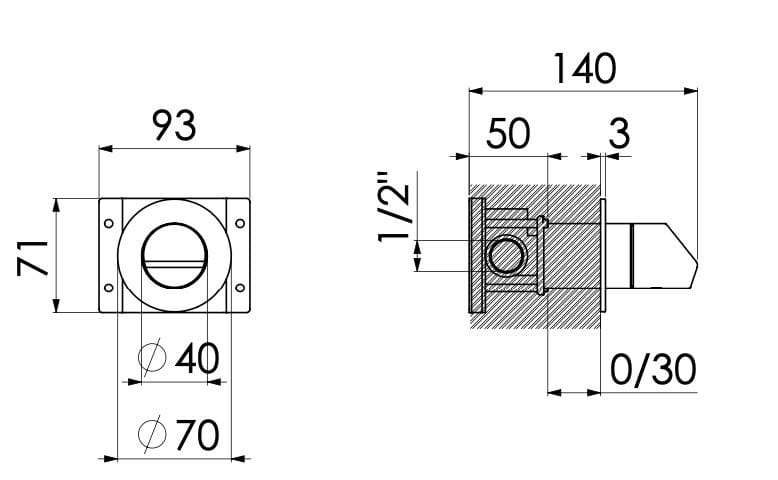 Настенный встраиваемый однорычажный смеситель Radomonte Dun ARCH-00103884 - Вид №2