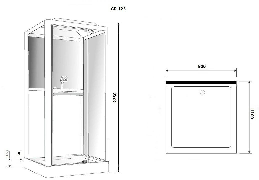 Душевая кабина GROSSMAN GR123(R) (90x110x225)  - Вид №9