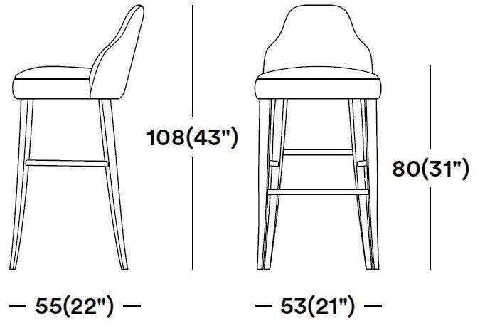 Tirolo Кожаный табурет со спинкой и подставкой для ног Chicago 015 sg - Вид №2