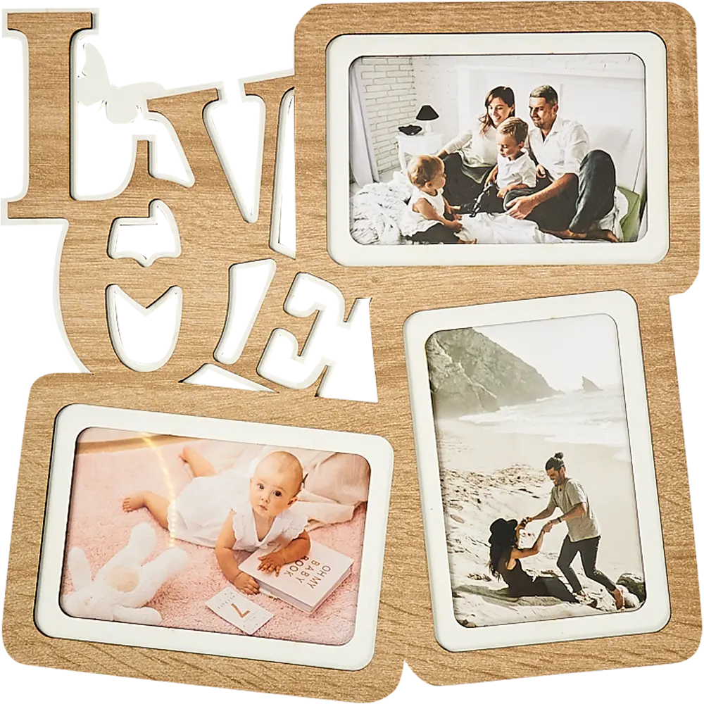Мультирамка Love на 3 фотографии размер фото 10x15 см цвет дуб 82520988 STLM-2182223 Santreyd 