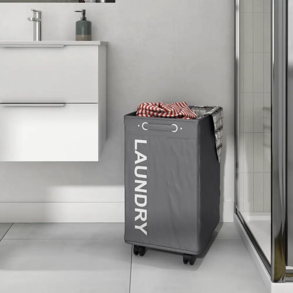Корзина для белья Sensea Hamper 72 л цвет темно-серый 82907852 STLM-2040541 - Вид №11