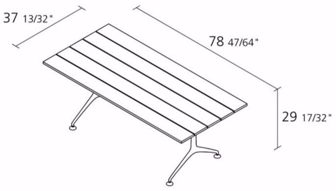 Alias Прямоугольный садовый стол из алюминия и дерева Teak setes sun-id-1487480 - Вид №2