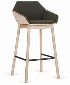 Paged Табурет высокий обитый тканью с подлокотниками Tuk