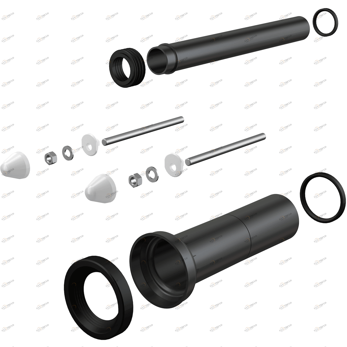Комплект принадлежностей к унитазу с удлиненными деталями для людей с ограниченными физическими возможностями ALCAPLAST M9000