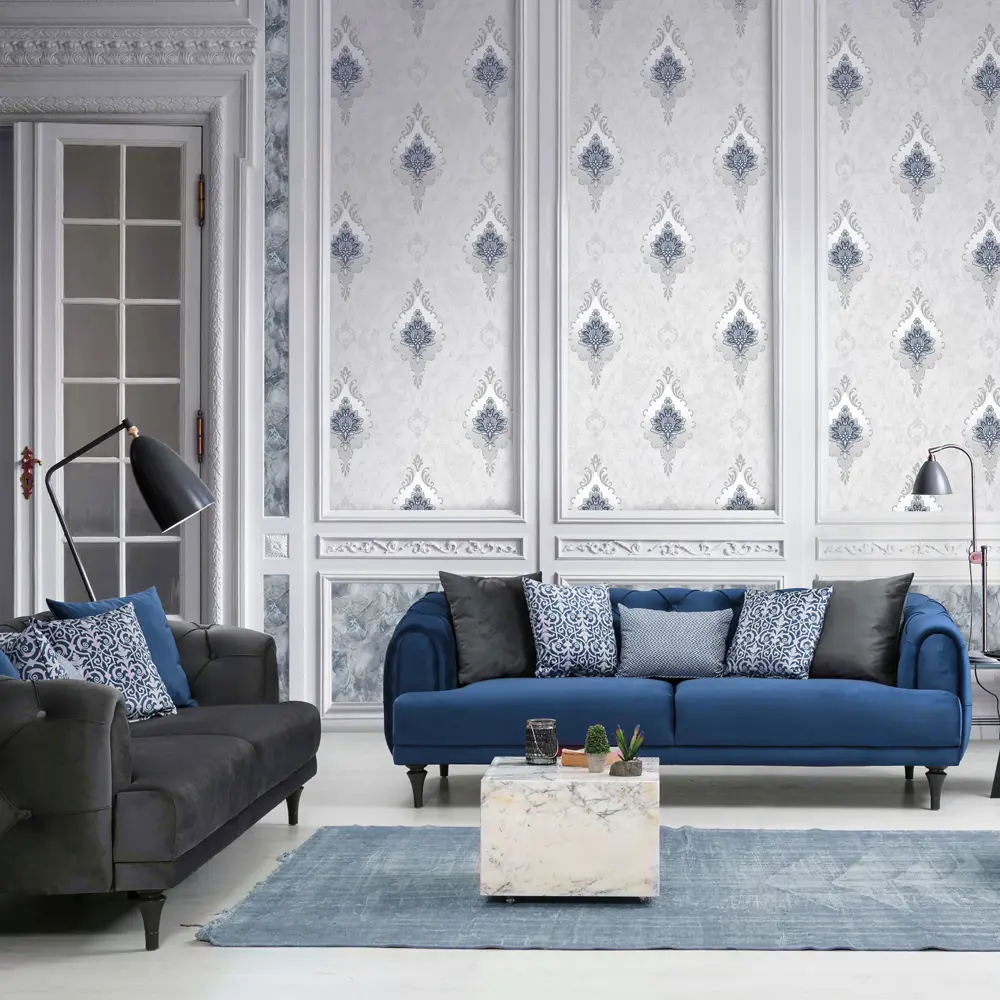 Erismann Firuze: Флизелиновые обои серые с вензельным узором 89350594 STLM-1363596 - Вид №3