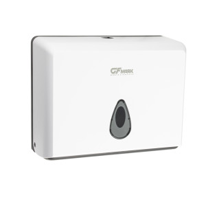 GFmark - Диспенсер для бумажного полотенца, ЛИСТОВЫЕ, с ключом, БЕЛЫЙ, с ГЛАЗКОМ - капля, пластиковый Под Z и V салфетки, 2 пачки, код: 904