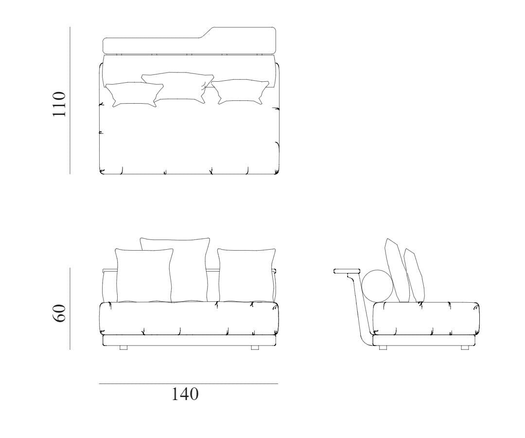 Секционный садовый диван из ткани и красного дерева Exteta Sunset ARCH-00103597 - Вид №20