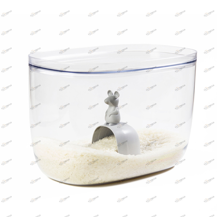 Банка с крышкой и мерной ложкой 7 л прозрачная Lucky Mouse QUALY  00-3872307 Прозрачный 