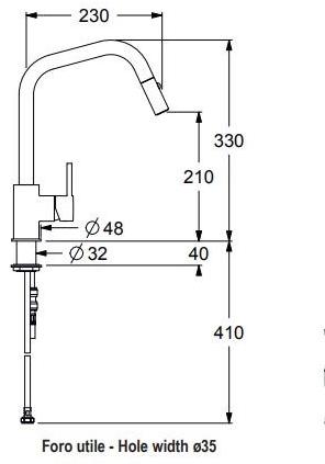 GUGLIELMI Кухонный смеситель, однорычажный, с вытяжным душем Sprint one Fgos68922 - Вид №1