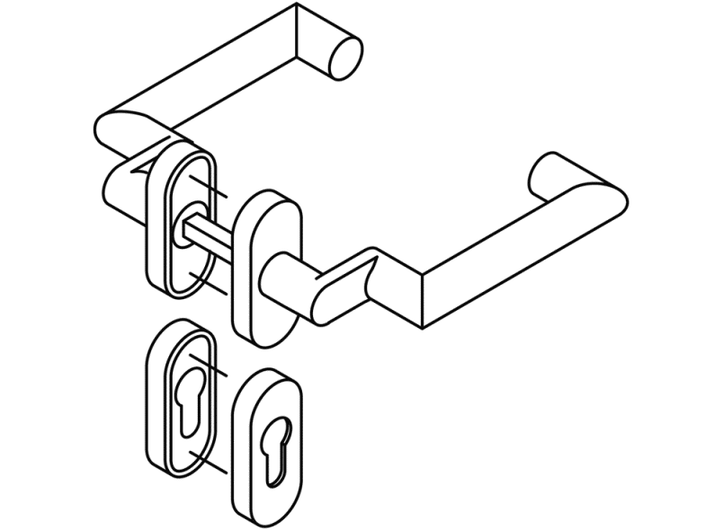 162PBR11.640 Комплект пожарной защиты модель 166.21п HEWI Beschläge für Außentüren  - Вид №5