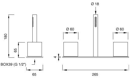 Ceadesign Набор из 2 смесителей для ванны с прогрессивной кромкой и ручным душем Opus Ops 27 - Вид №1