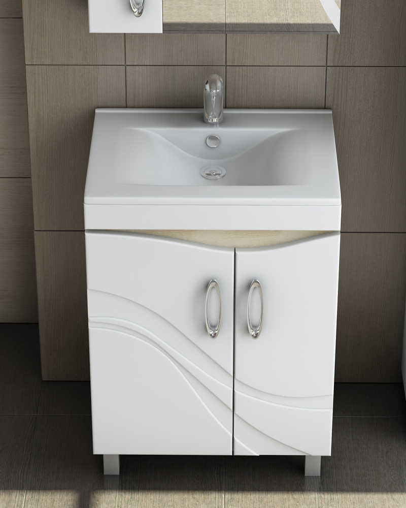 Тумба с раковиной Mirella 600 (Калипсо)600⨉460⨉830 мм белый Santreyd sun-id-665202 - Вид №2