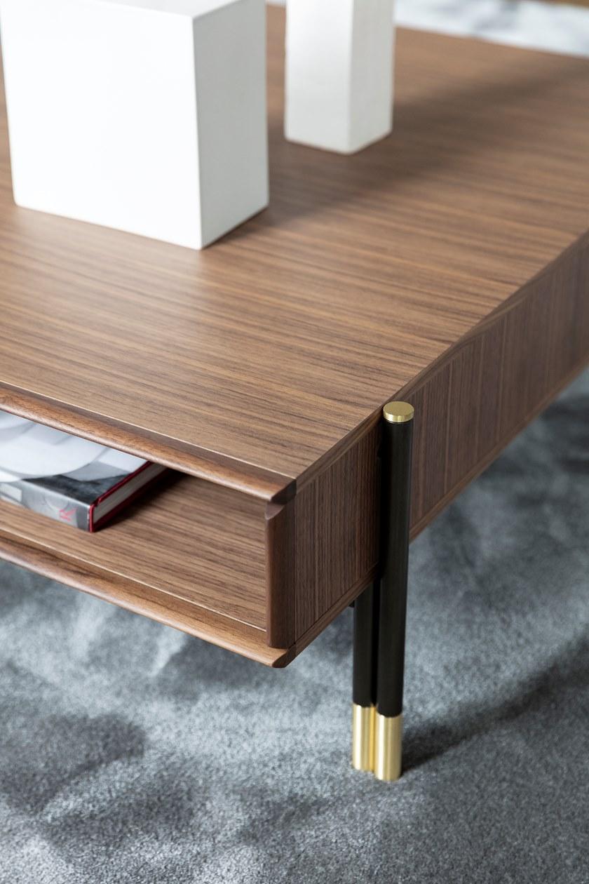 Porada Низкий прямоугольный журнальный столик из ореха каналетта Twenty sun-id-1507462 - Вид №5