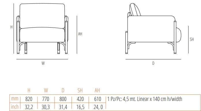 Тканевое кресло с подлокотниками Wiener GTV Design Jannis ARCH-00032556 - Вид №4